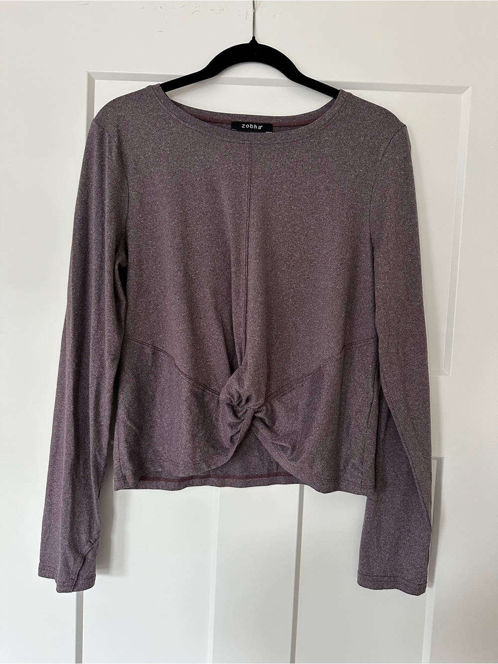 Women’s Zobha Purple Knot Front Long Sleeve Top
